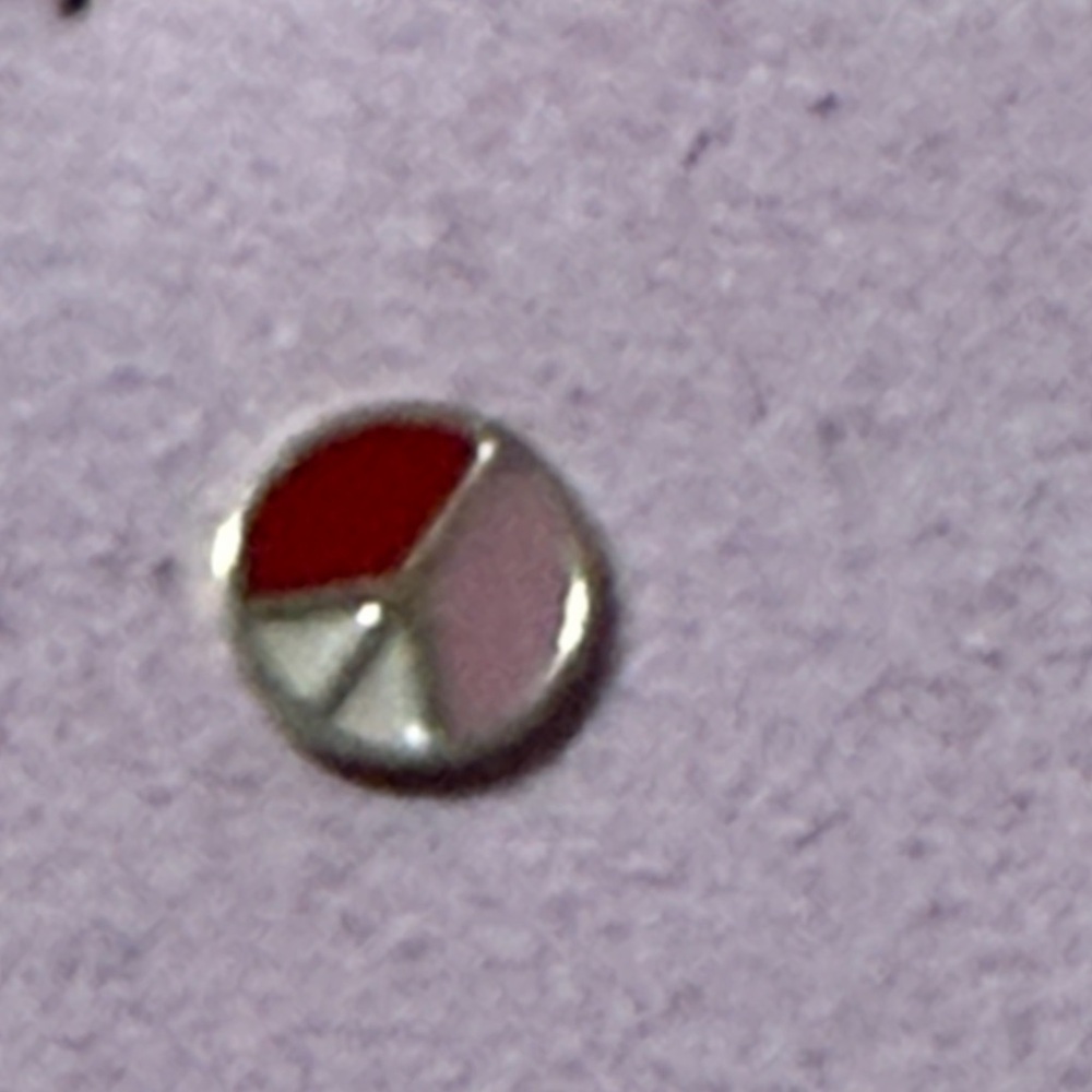 Alison Lou Peace Stud Earring 14k Enamel New - Picture 3 of 3